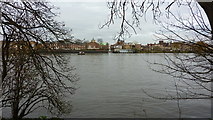 TQ2177 : Across the Thames to St. Nicholas Church, Chiswick by Richard Cooke