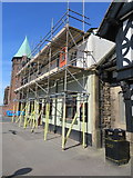 SJ8989 : The Armoury pub in scaffolding, Shaw Heath, Stockport by John S Turner