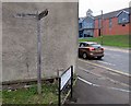 Wooden Community Link signpost on the corner of Fountain Road and Rockhill Road, Pontypool