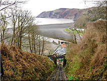 SS7249 : Lynmouth : Lynton and Lynmouth Cliff Railway by Lewis Clarke