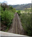 Single-track railway line near Cwm, Blaenau Gwent