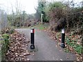 Bollards in Exwick Lane  at right angled bend