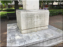 TQ3370 : Base of Upper Norwood War memorial, Westow Street, Upper Norwood, London by Robin Stott