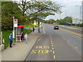 TQ0876 : Eastbound A4, Harlington Corner bus stop by Robin Webster