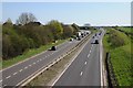 The merger of two roads on the A46 