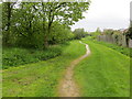 Footpath between housing and the East Coast railway line at Newark-on-Trent