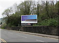 Sky Q advert above Tredegar Street, Risca