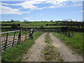 Entrance to a sewage works off Town Pasture Lane