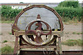 Old chaff cutter, driving pulley side, Bushbury Farm