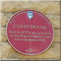 Former court house, Church Street, Pateley Bridge  - plaque