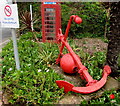 SX8960 : Red anchor and red phonebox, Roundham Road, Paignton by Jaggery
