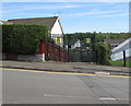 Entrance gates to Pentwyn Road electricity substation, Blackwood