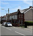 Telephone wires over Bloomfield Road, Blackwood