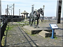 SJ3389 : Waiting, Monument at Canning Dock, Liverpool by G Laird