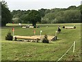 SJ8165 : Cross-country fences at Somerford Park Horse Trials by Jonathan Hutchins