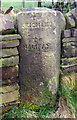 Guide post at junction of Shaw Lane and Ryecroft Road