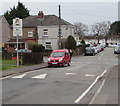 Waun Road speed bump and speed bump sign, Cwmbran