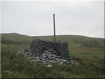 SH6369 : Target practice pole at former Military training camp, Llanllechid by Meirion