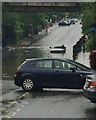 Flood below the railway bridge at Chester Road, north Birmingham