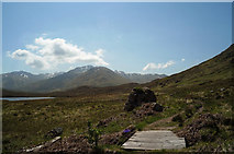 NH1321 : Looking west along the path above Loch Coulavie by Julian Paren
