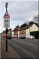 Warning sign - School 20 when lights show, Upper St John Street, Lichfield