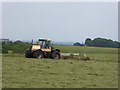 SP3844 : Mechanical hay rake at Hornton Grounds Farm by Oliver Dixon