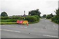 Road closure signs at Hardwicke