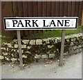 Park Lane (road name sign)