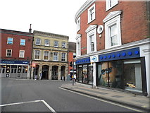 SU4729 : Southgate Street at the junction of High Street, Winchester by David Howard