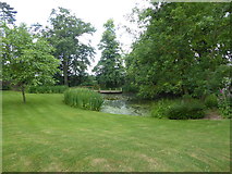 TL7304 : Pond in the grounds of Pontlands Park Hotel, Great Baddow, Essex by Jeremy Bolwell
