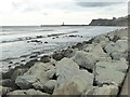 NZ8811 : Sea defences at Whitby Sands by Oliver Dixon
