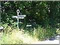 Signpost in a country lane