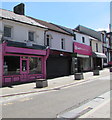 Pink shop front in High Street, Bargoed