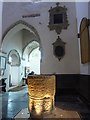 SO8729 : Deerhurst - St Mary's - Interior - Saxon Font in situ by Rob Farrow