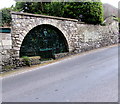 SY3392 : Ornate green gate at an entrance to Little Cliff, Sidmouth Road, Lyme Regis by Jaggery