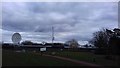 A grey day at Jodrell Bank. The 42-ft (left) and Mark II (right) telescsopes.