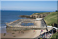 NZ3769 : Former outdoor swimming pool, Tynemouth by Jim Osley