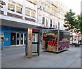 BT phonebox and The Fruit Machine, Commercial Street, Newport