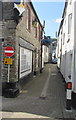 No Entry sign and Restricted Parking Zone sign, Lower Chapel Street, East Looe