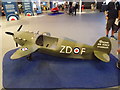 View of a Spitfire ride for children in Hangar 1 in the RAF Museum