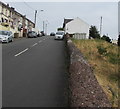 Top of a stone wall opposite Glenview Terrace, Pentwyn