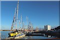 NZ4157 : Temporary pontoons, Hudson Dock, Port of Sunderland by Graham Robson