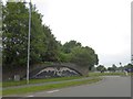 Dragon mural at entrance to Tredegar Park