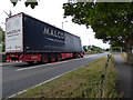 Malcolm Logistics truck entering Fairlie