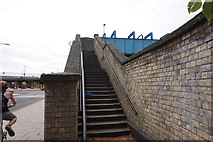 SK9770 : Footbridge over railway lines at Lincoln Train Station by Ian S
