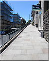 Up the elevated pavement on the west side of Stow Hill, Newport