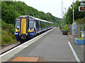 Train approaching Fairlie station