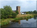 SJ3845 : Church by the River Dee by Robin Drayton