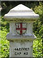 Coal tax boundary post no.99, Molesey Road / Walton Road (detail)