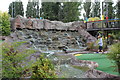 Waterfall, crazy golf course
